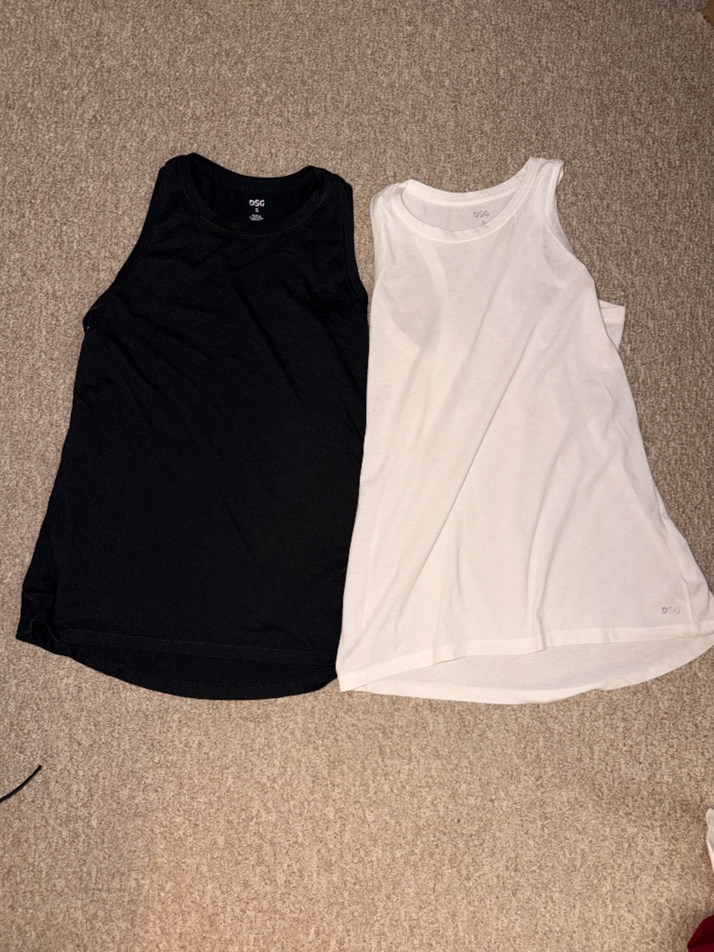 DSG 2 Pack black and white racerback high neck tank top activewear workout top